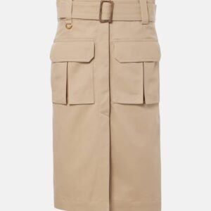 Chloé Saharienne cotton gabardine cargo skirt