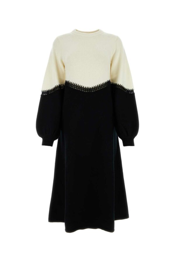 Chloé Two-tone Wool Blend Sweater Dress