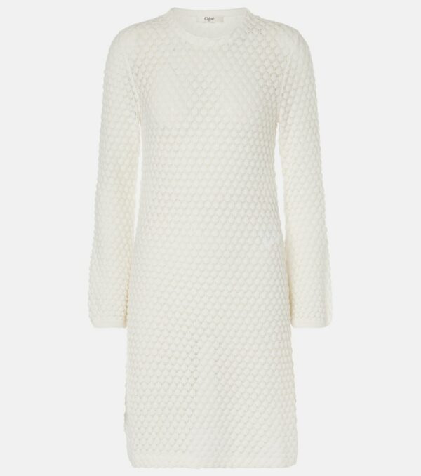 Chloé Waffle-knit cotton sweater dress