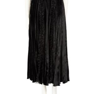 Christopher Kane Black Velvet Ruffle Pleated Skirt