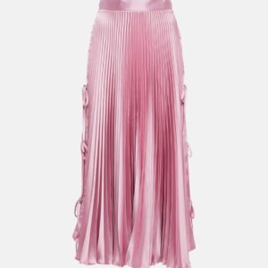 Christopher Kane Pleated satin midi skirt