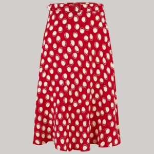 Circle Skirt in Red Moonshine Polka Dot By The Seamstress Of Bloomsbury | Authentic Vintage 1940's Style