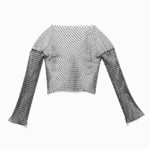 Claire's Rhinestone Mesh Long-Sleeve Overlay Crop Top