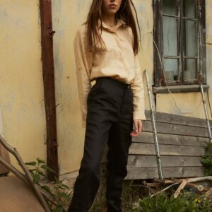 Classic Linen Trousers. Tailored, High Waisted Pants With Pockets. Summer Trousers