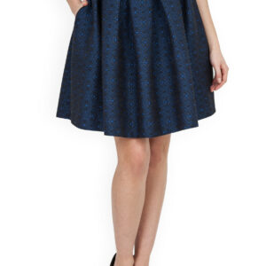 Closet Blue Floral Box Pleat Skirt