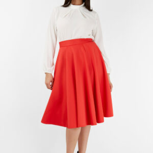 Closet Curves Red Panel Midi Skirt