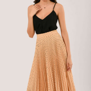 Closet London Apricot Pleated Midi Skirt