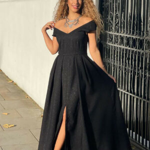 Closet London Black High-Low Pleated Maxi Dress