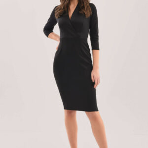 Closet London Black Wrap Pencil Skirt Dress