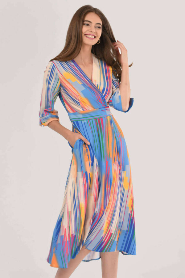 Closet London Blue High-Low Wrap Dress