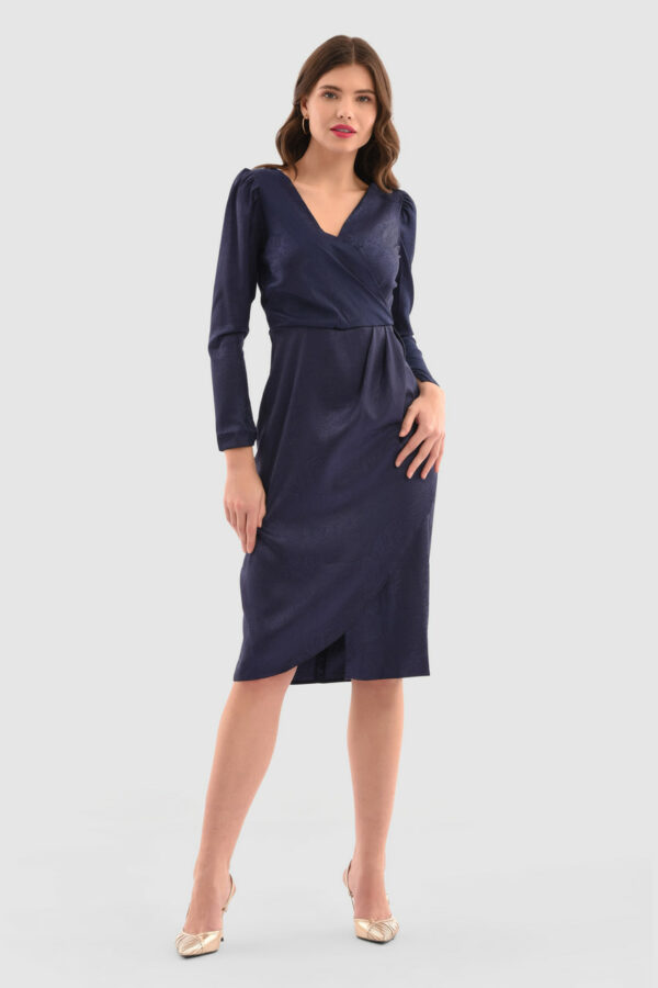 Closet London Blue Wrap Drape Skirt Dress