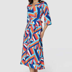 Closet London Blue Wrap High-Low Dress