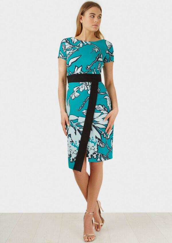 Closet London Contrast Floral Wrap Skirt Dress