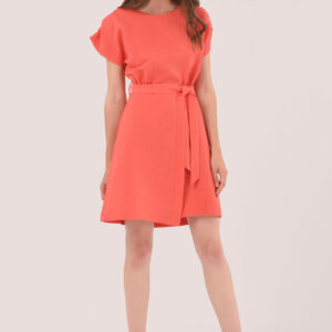 Closet London Coral Kimono Tie Waist Mini Dress