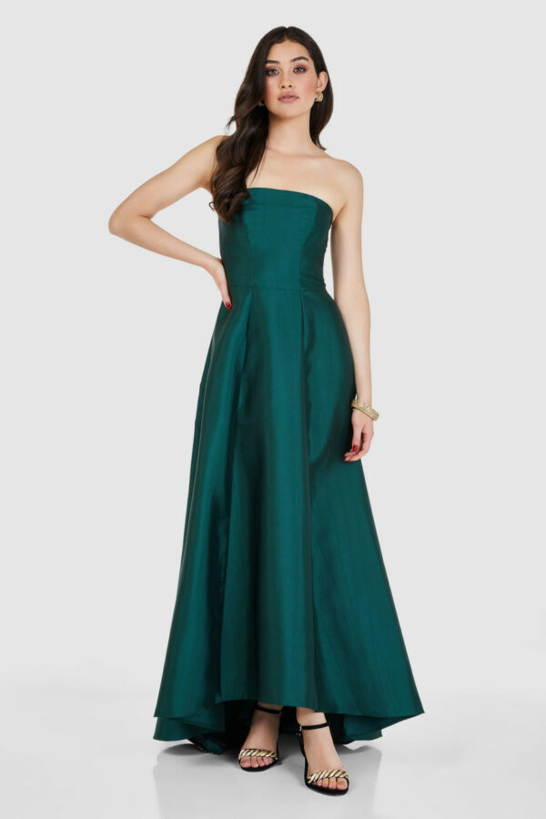 Closet London Forest Green Strapless Maxi Dress