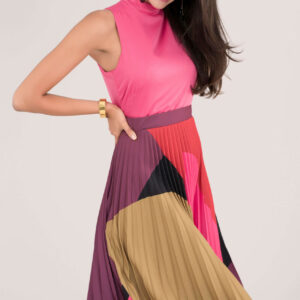 Closet London Fuchsia Pleated Skirt Dress