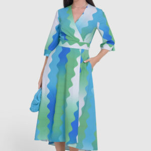 Closet London Green Wrap High-Low Wrap Dress