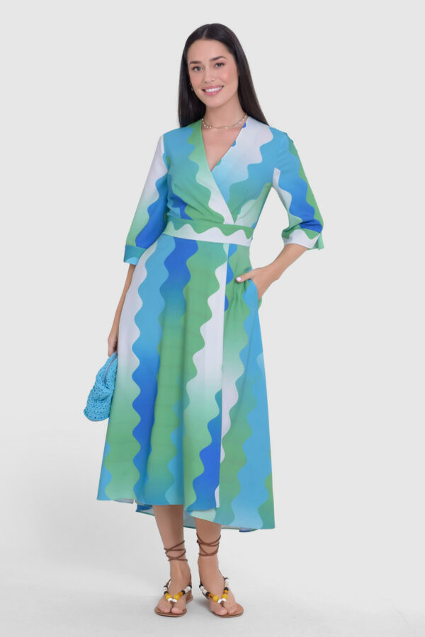 Closet London Green Wrap High-Low Wrap Dress