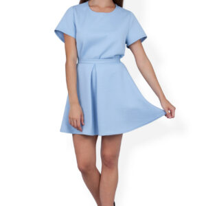 Closet London Pale Blue Panel Skirt