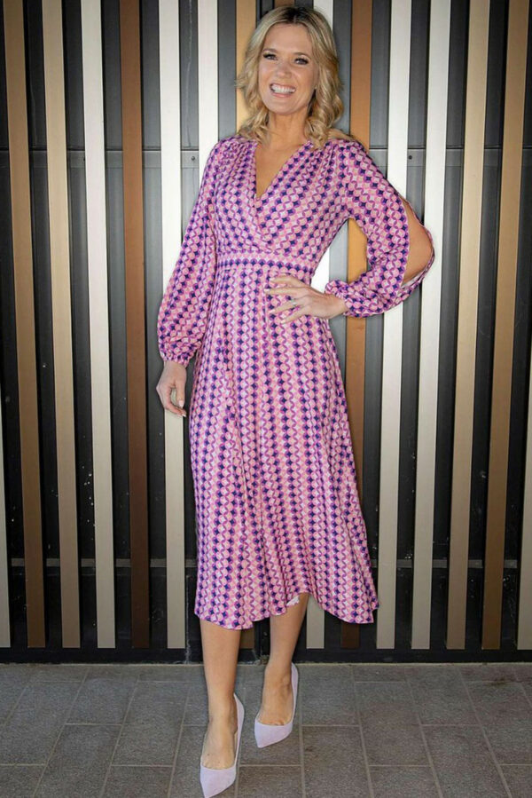 Closet London Pink Full Skirt Wrap Dress