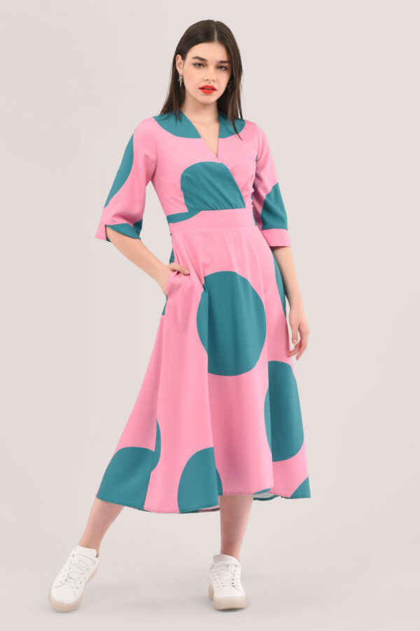 Closet London Pink High-Low Wrap Print Dress