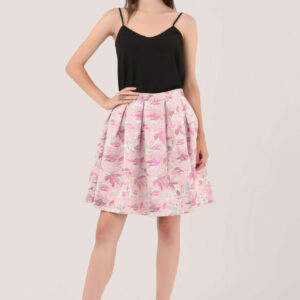 Closet London Pink Jacquard Box Pleat Skirt