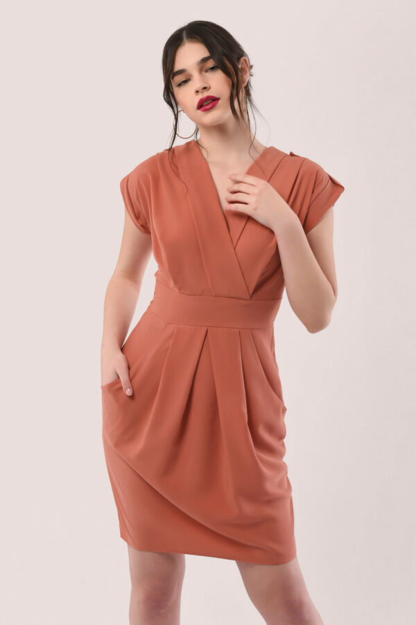 Closet London Pink Wrap Tulip Skirt Dress