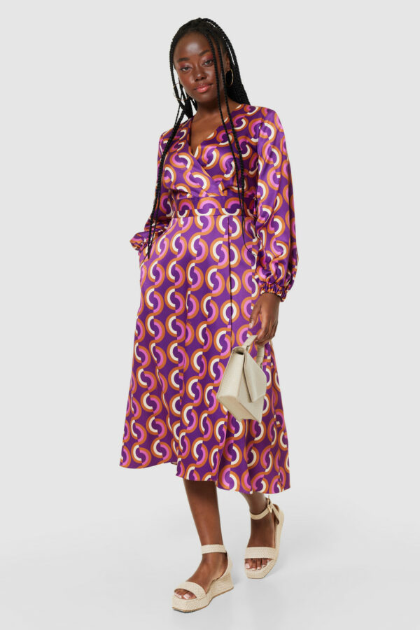 Closet London Purple High-Low Wrap Dress