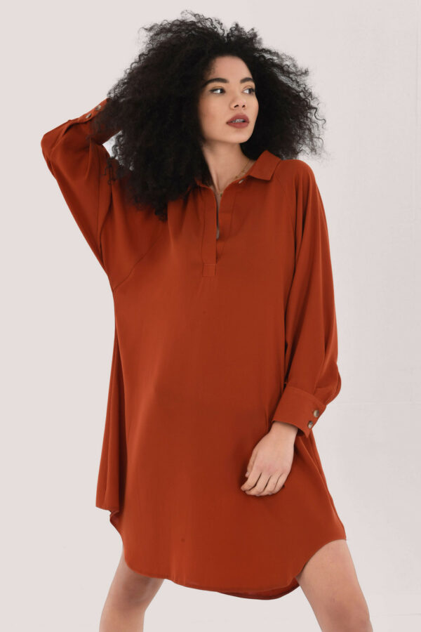 Closet London Rust Tunic Shirt Dress