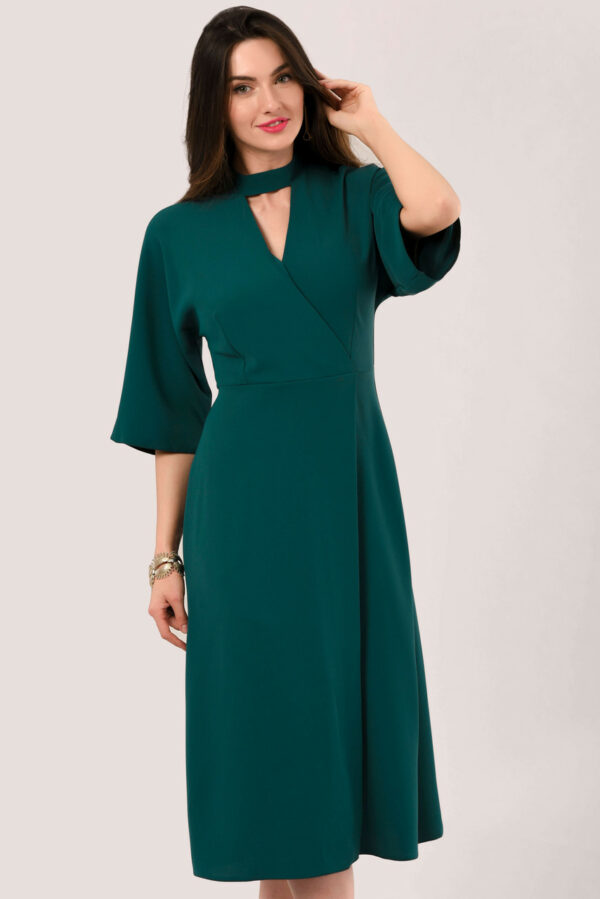 Closet London Teal Kimono Sleeve Wrap Midi Dress