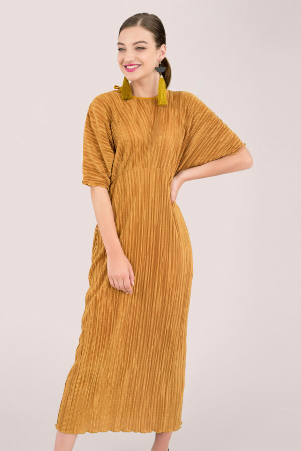 Closet London Yellow Ribbed Maxi Kimono Dress