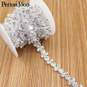 Cluster Rhinestone Trim 1-5 Yards Sash Belt Waistline Sparkling Hair Decoration Applique Wedding Prom Bridal Gown Dance Dress Embellishment