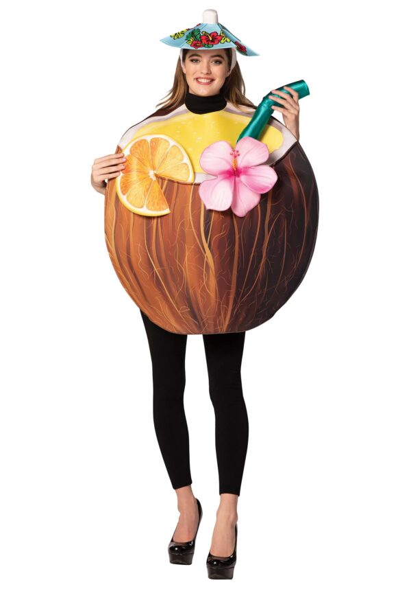 Coconut Cocktail Drink Adult Fancy Dress Costume