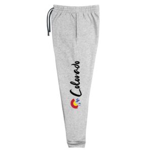 Colorado Joggers Sweat Pants, Sweats, Clothing, Unisex, Workout, Gift, C Flag Decal, Gray Pants