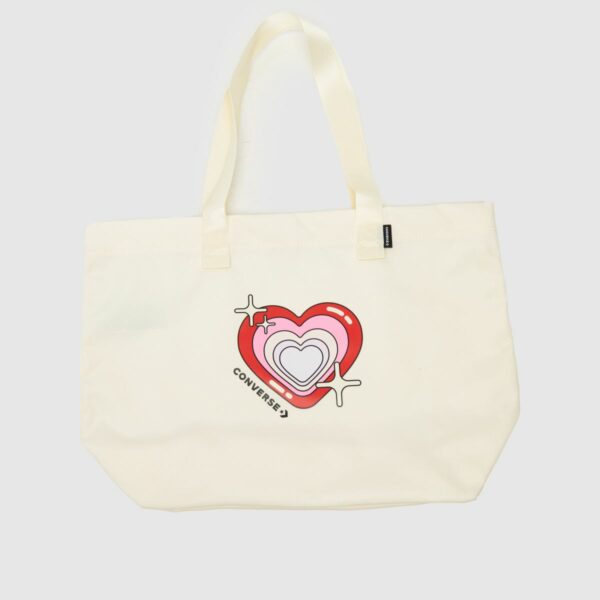 Converse off-white y2k heart canvas tote bag