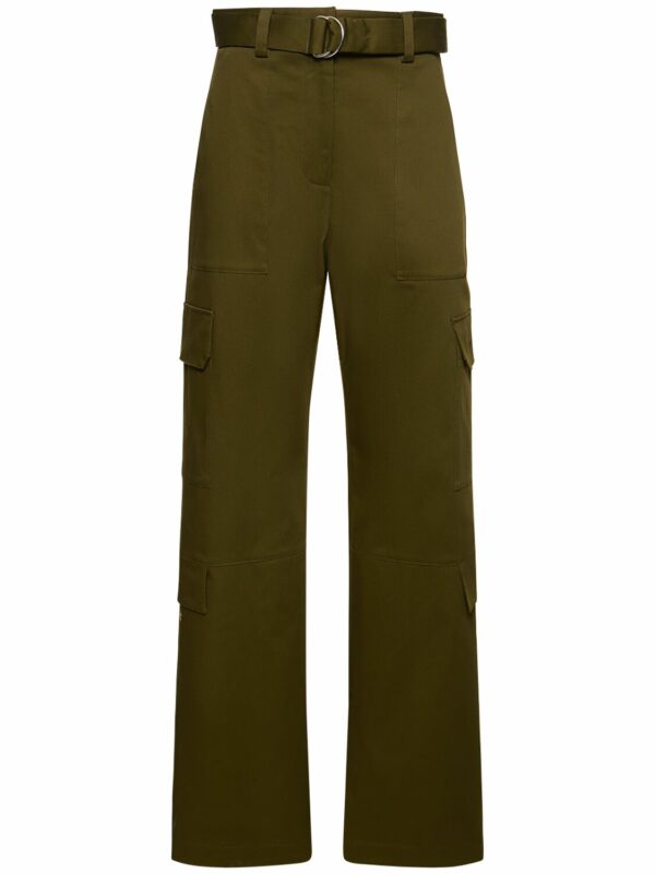 Cotton Blend Straight Cargo Pants