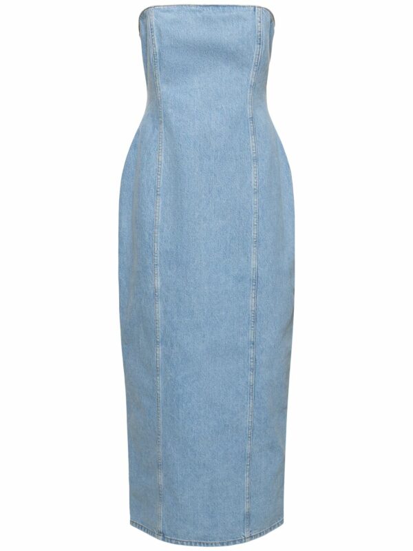 Cotton Denim Tube Dress