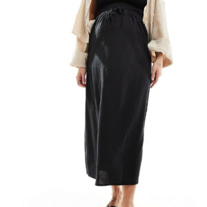 Cotton On Maternity maxi slip skirt in black