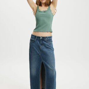 Cotton On Women - Bailey Denim Maxi Skirt - Bottle blue