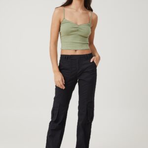 Cotton On Women - Bootleg Cargo Pant - Washed black