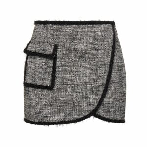 Cotton Wrap Mini Skirt