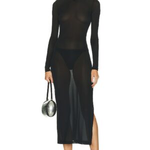 Courreges Tube 2nd Skin Long Dress in Black - Black. Size L (also in S).