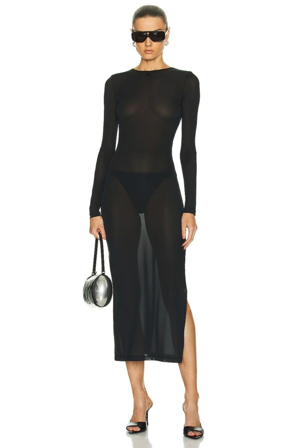 Courreges Tube 2nd Skin Long Dress in Black - Black. Size L (also in S).