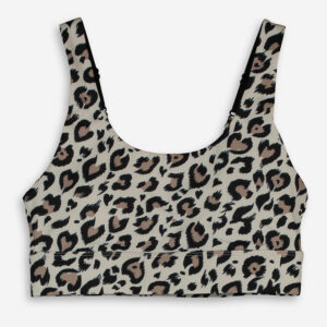 Cream Animal Patterned Sports Bra