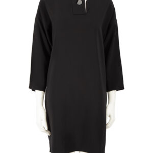 C�line Black Buttoned Shift Knee Length Dress