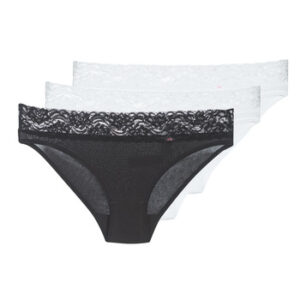 DIM COTON FEMININE X4 women's Knickers/panties in Black. Sizes available:S,M,L,XL