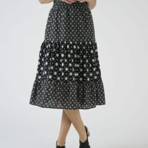 Damart Print Tiered Skirt