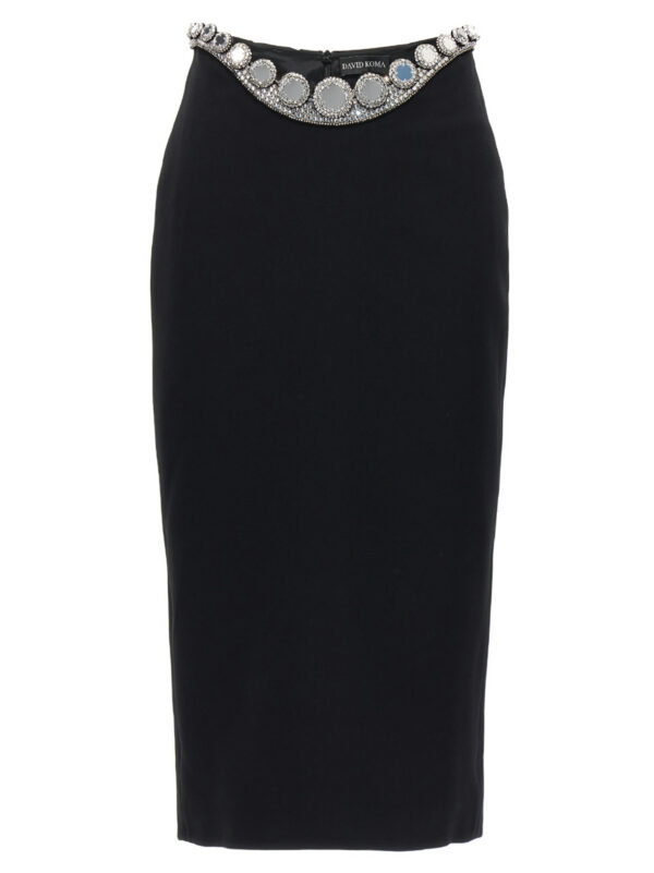 David Koma puffer Circle Embroidery Skirt