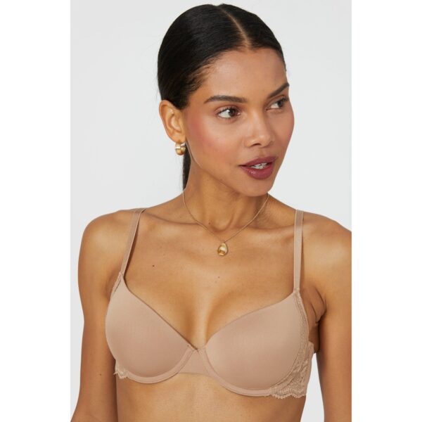 Debenhams Womens/Ladies Lace T-Shirt Bra (38D) (Almond)