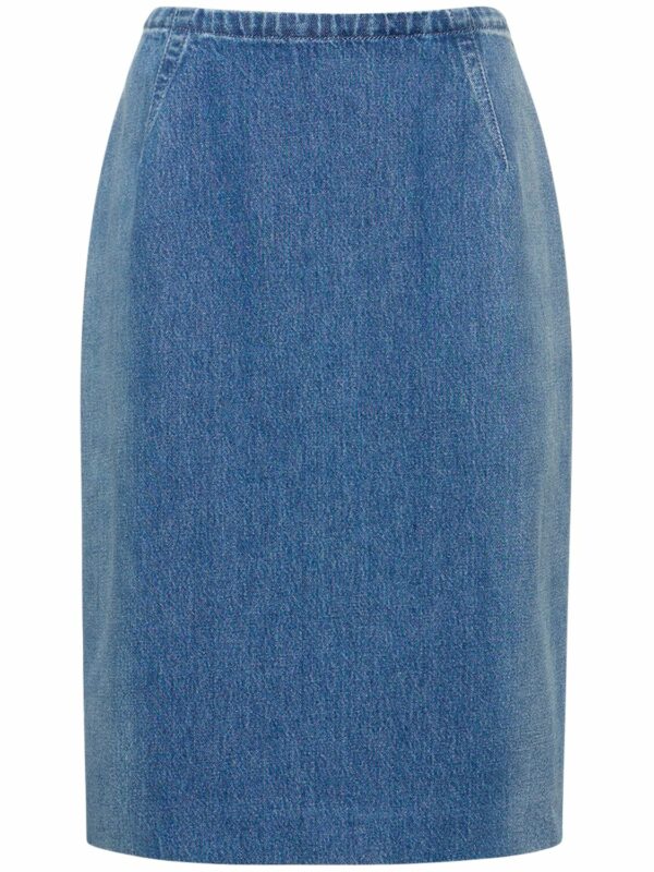 Denim Pencil Skirt W/ Back Slit